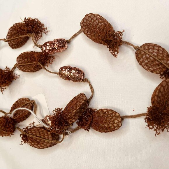 Vintage Wooden & Sequin Bead Necklace — 112 cm, Handmade - Picture 4 of 9